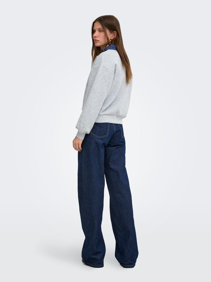 Onlscarlet L/s Polo Mix Sweat Ub Pr Swt - Grijs