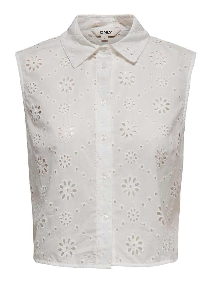 Onlalithea Sl Short Emb Shirt Wvn - Wit Dessin