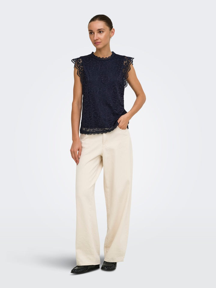 Jdylotas S/l Lace Top Jrs - Navy