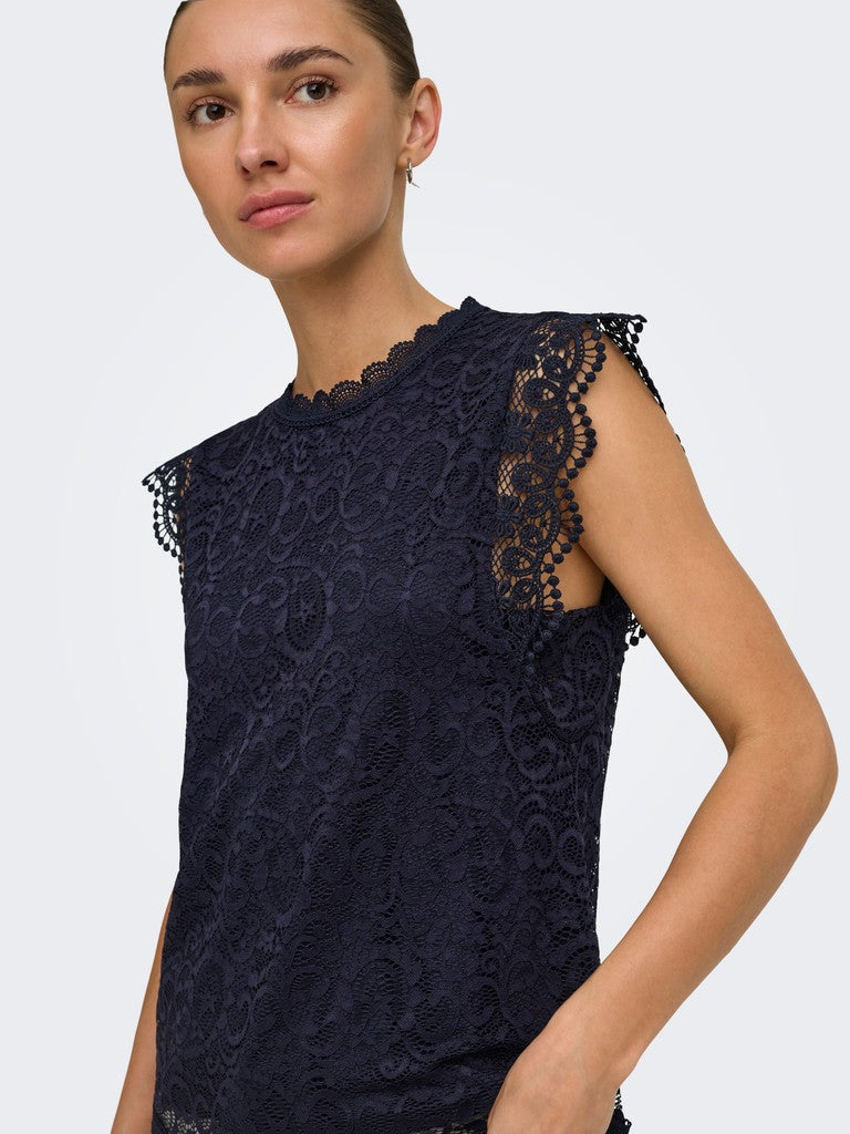 Jdylotas S/l Lace Top Jrs - Navy
