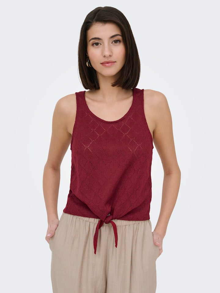 Jdyviola Life S/l Knot Top Jrs - Rood Dessin