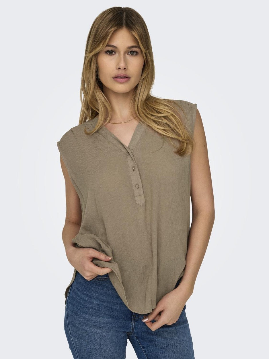 Onljette Life S/l Top Wvn Noos - Taupe