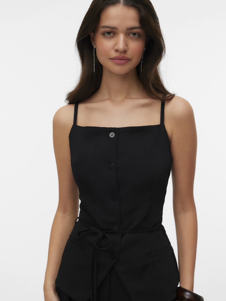 Vmlieve Sl Belted Waistcoat - Zwart