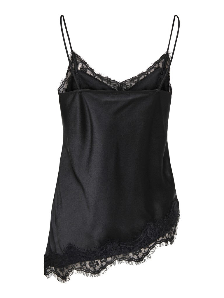 Jdyfifi S/l Asym Lace Singlet Wvn Noos - Zwart