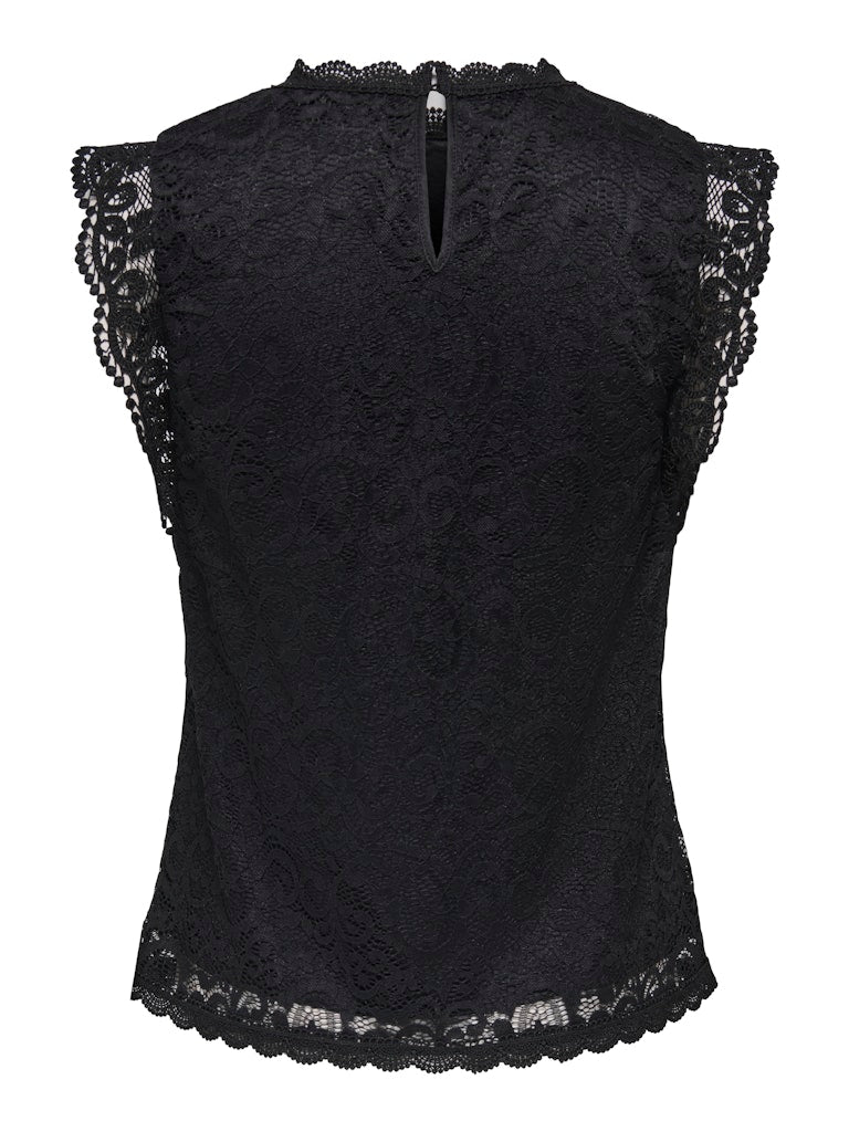 Jdylotas S/l Lace Top Jrs - Zwart Dessin