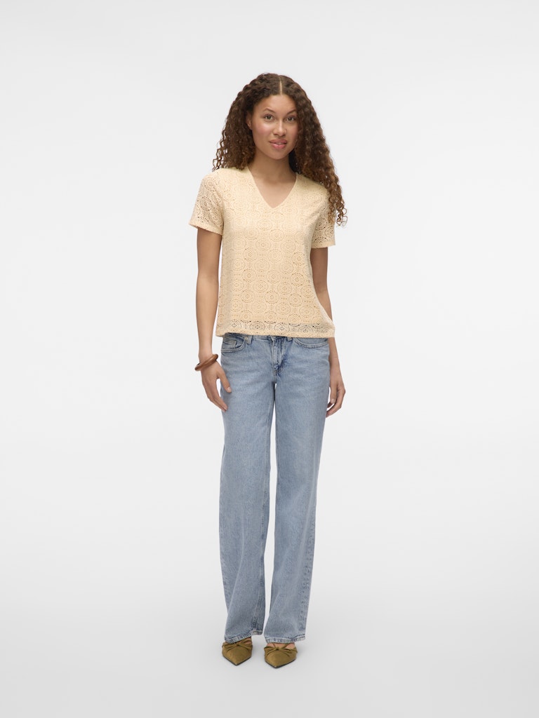 Vmmaya Ss V Neck Top Jrs - Wit