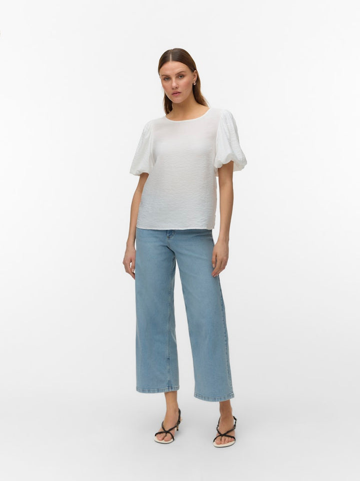 Vmnellie Ss Balloon Top Wvn Ga - Off-white