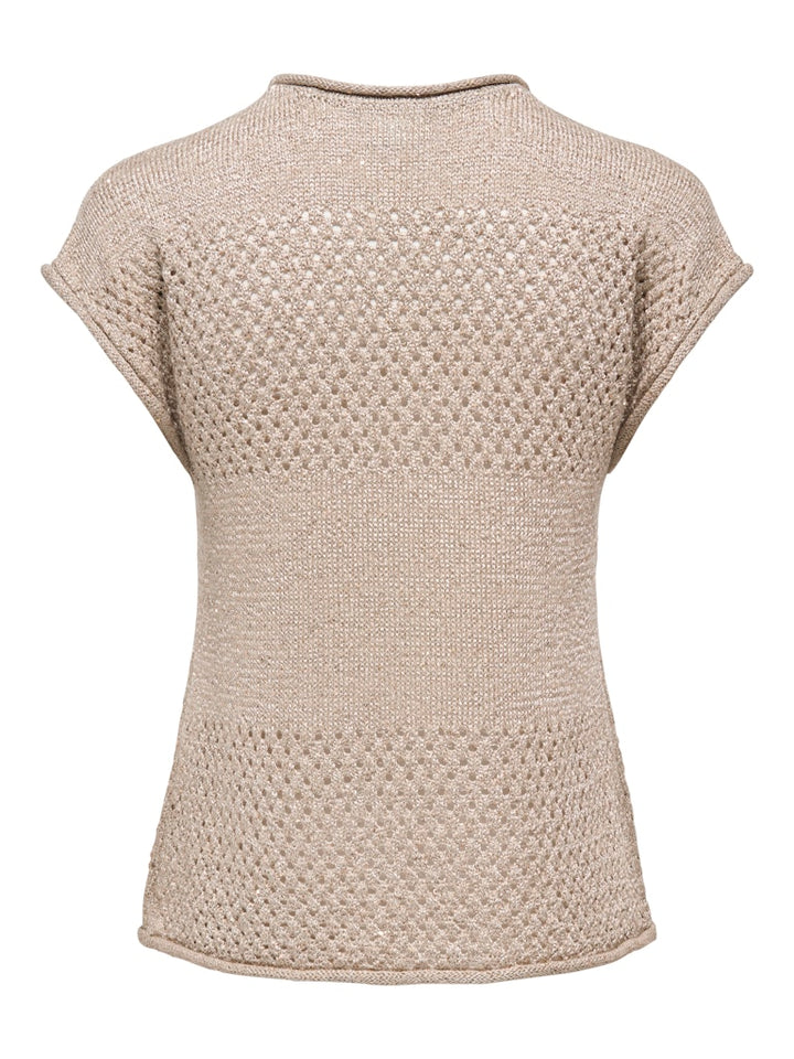Jdymia S/s O-neck Sequin Pullover Knt - Zand
