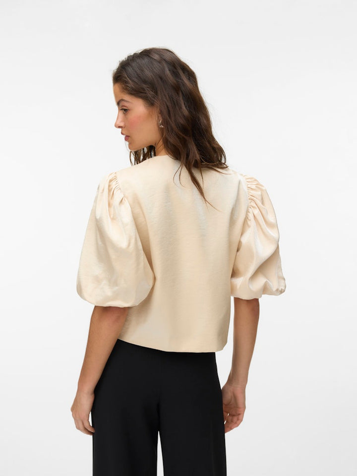 Vmliana 2/4 Shiny Short Blazer - Beige