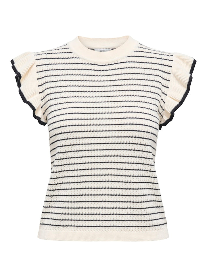 Jdycarice S/l Frill Pullover Knt Noos - Ecru Dessin