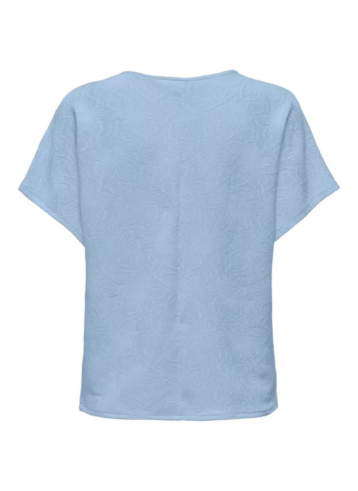 Onlvelma S/s Loose O-neck Top Jrs - Lichtblauw