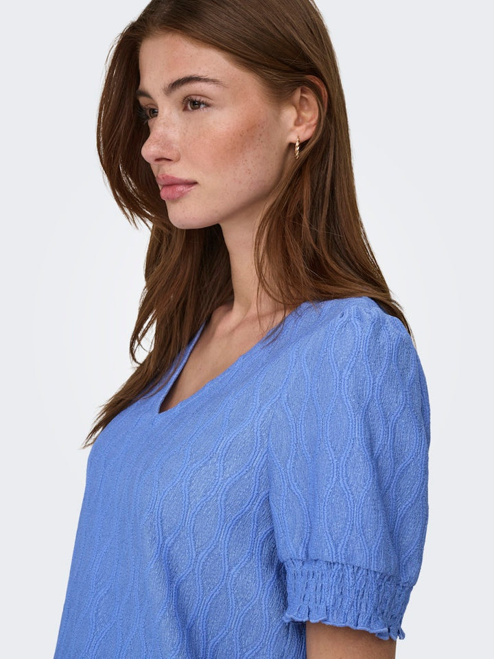 Onldiana S/s V-neck Top Cs Jrs - Lichtblauw