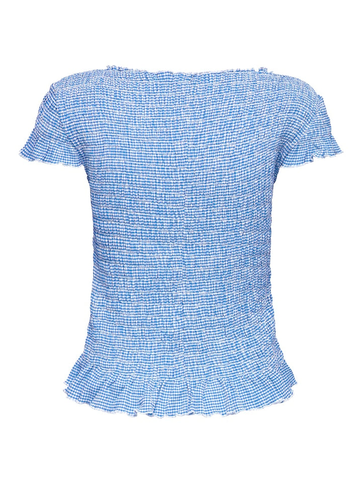 Onlcelle Life Cap Smock Boatneck Top Jrs - Blauw Dessin