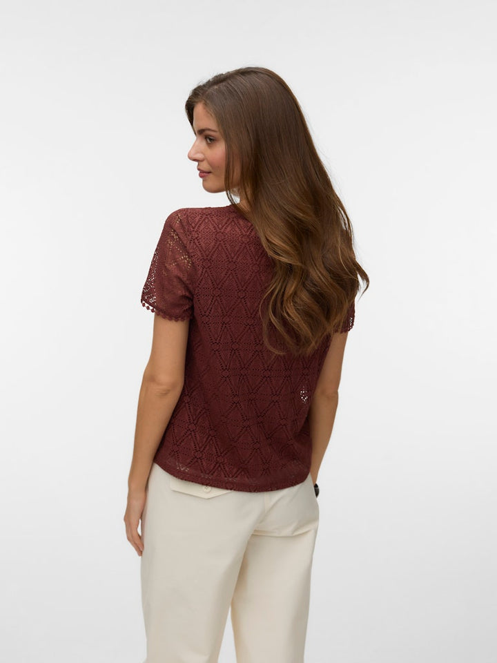 Vmmaya Ss V Neck Top Jrs - Rood