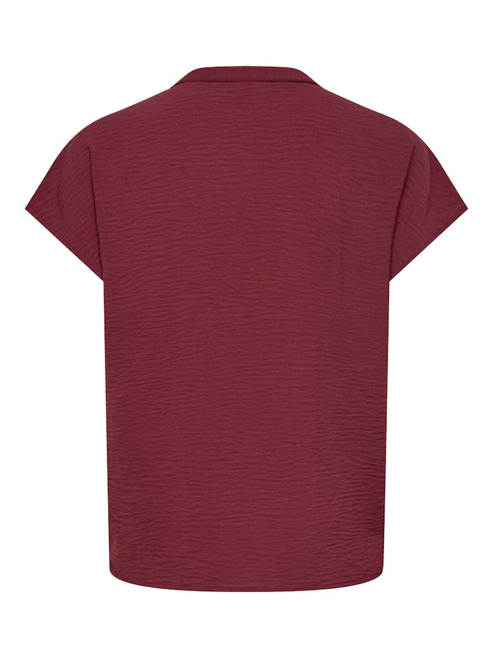 Jdylion Life S/s Top Wvn Noos - Bordeaux