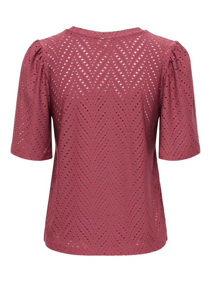 Jdycarla Cathinka S/s Top Jrs Noos - Bordeaux