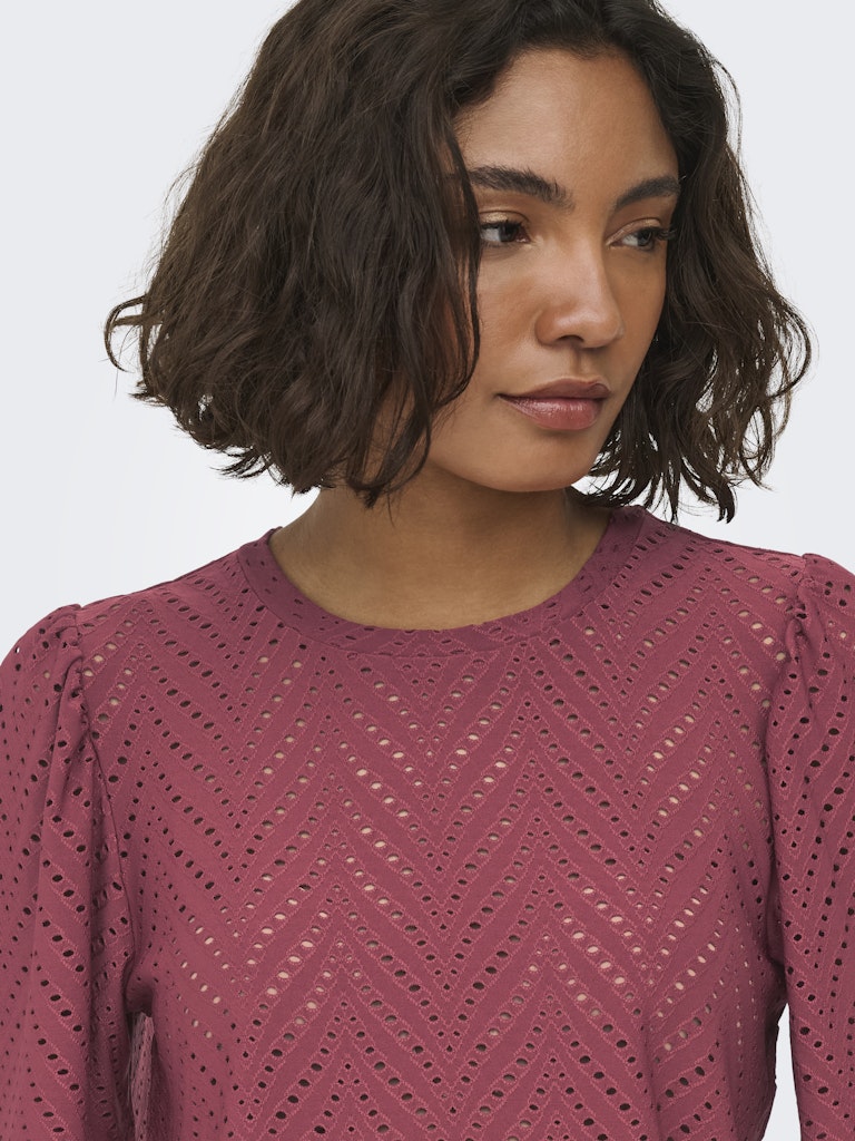 Jdycarla Cathinka S/s Top Jrs Noos - Bordeaux