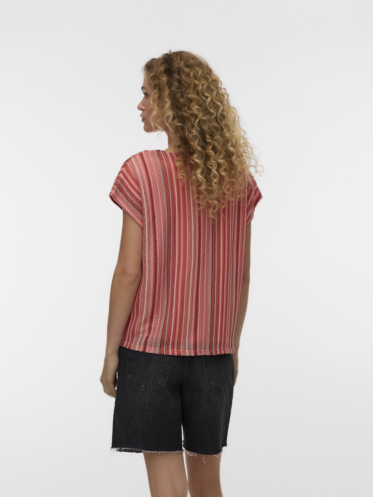 Vmdemi Ss V-neck Top Jrs Ga - Rood Dessin