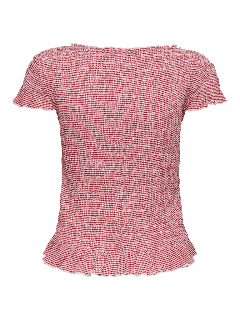 Onlcelle Life Cap Smock Boatneck Top Jrs - Rood Dessin
