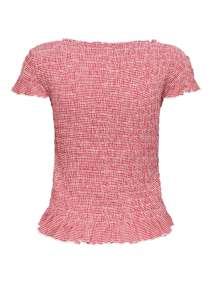 Onlcelle Life Cap Smock Boatneck Top Jrs - Rood Dessin