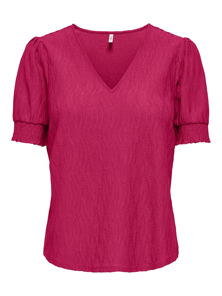 Onldiana S/s V-neck Top Cs Jrs - Fuchsia