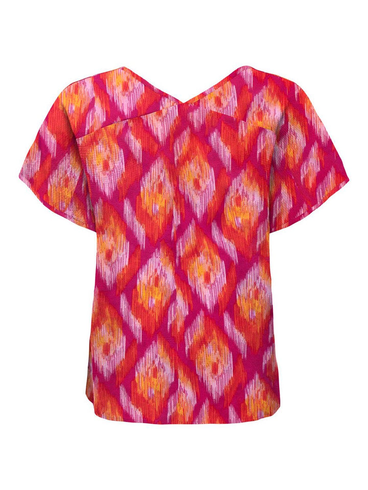 Onlnova Life Vis S/s Emmy Top Aop - Roze Dessin