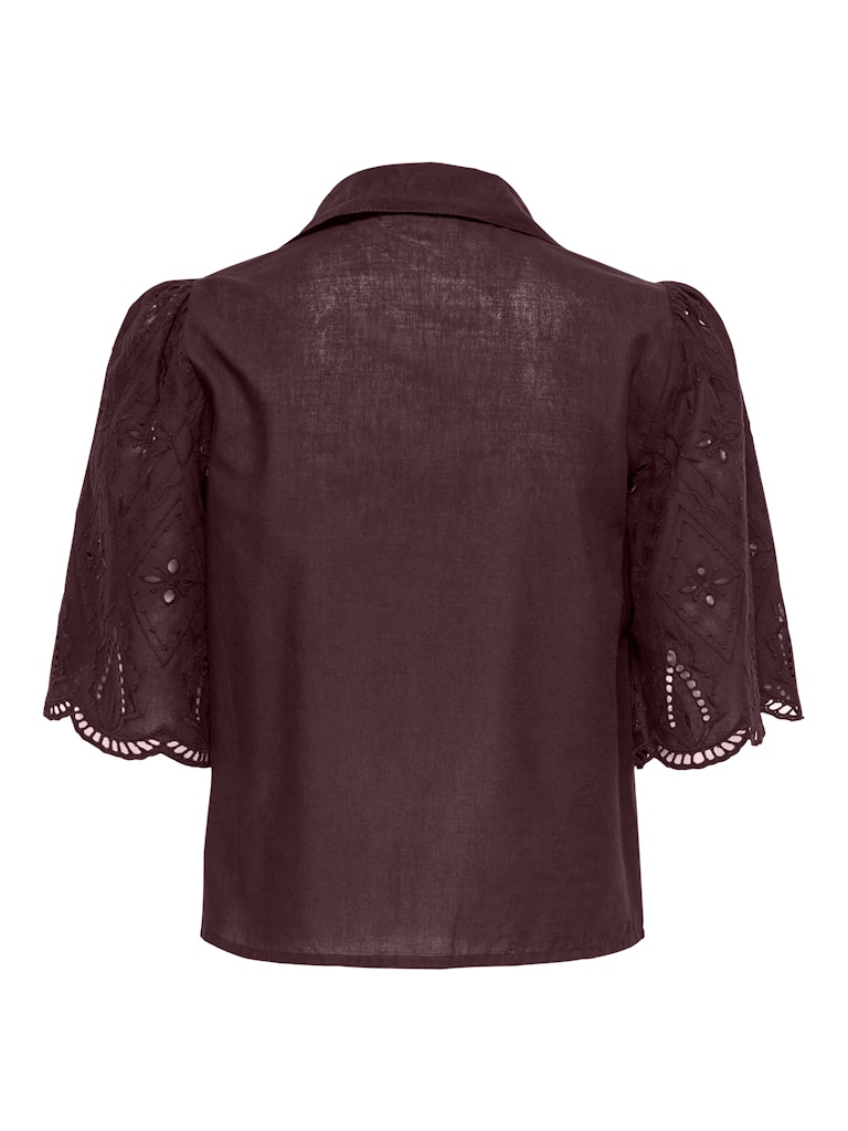 Onlfrani S/s Emb Bow Top Wvn - Bruin