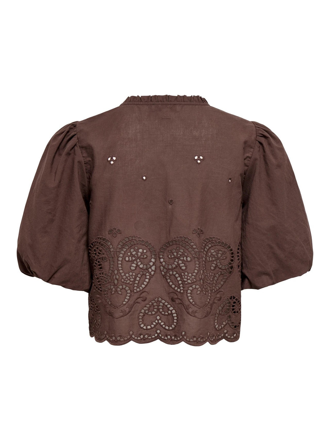 Onlbryson S/s Short Emb Tie Top Wvn - Bruin