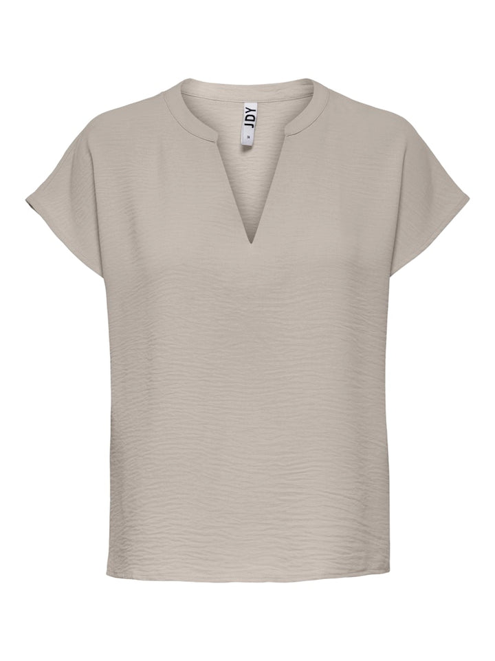 Jdylion Life S/s Top Wvn Noos - Licht Bruin