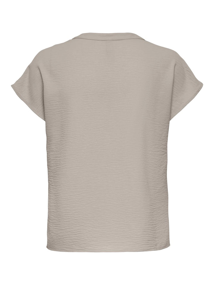 Jdylion Life S/s Top Wvn Noos - Licht Bruin