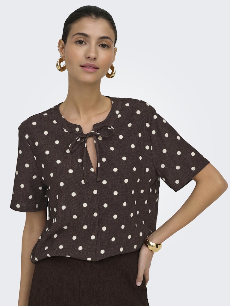 Jdydebbie Ss V Neck Top Jrs Dia - Bruin Dessin