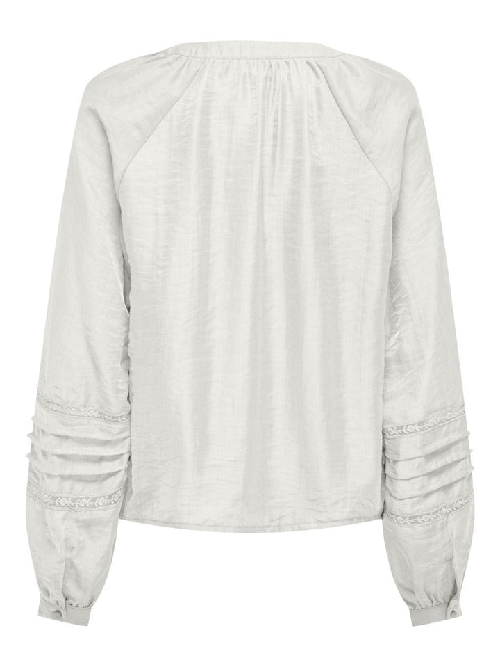 Jdysully L/s Lace Top Wvn - Off-white