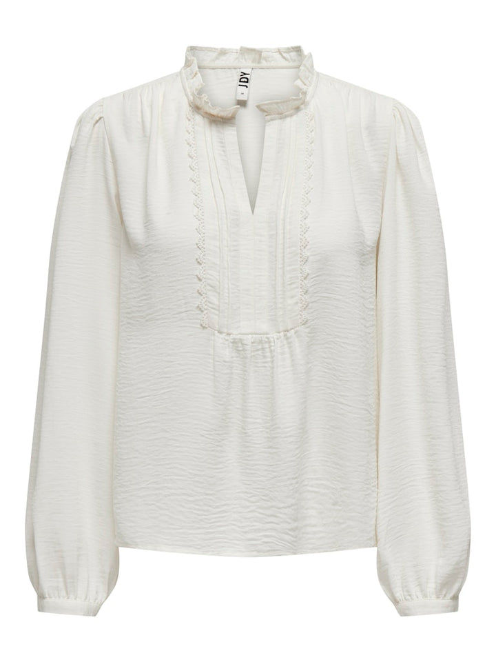 Jdyrachel Life L/s Pintuck Top Wvn Noos - Ecru