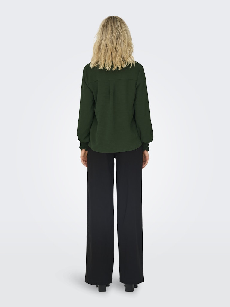 Onlmette V-neck Ls Smock Top Noos Wvn - Groen