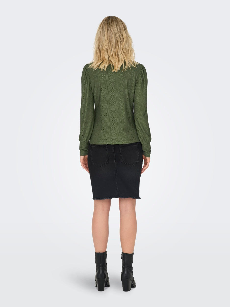 Onlsandra L/s Puff Top Jrs Noos - Army