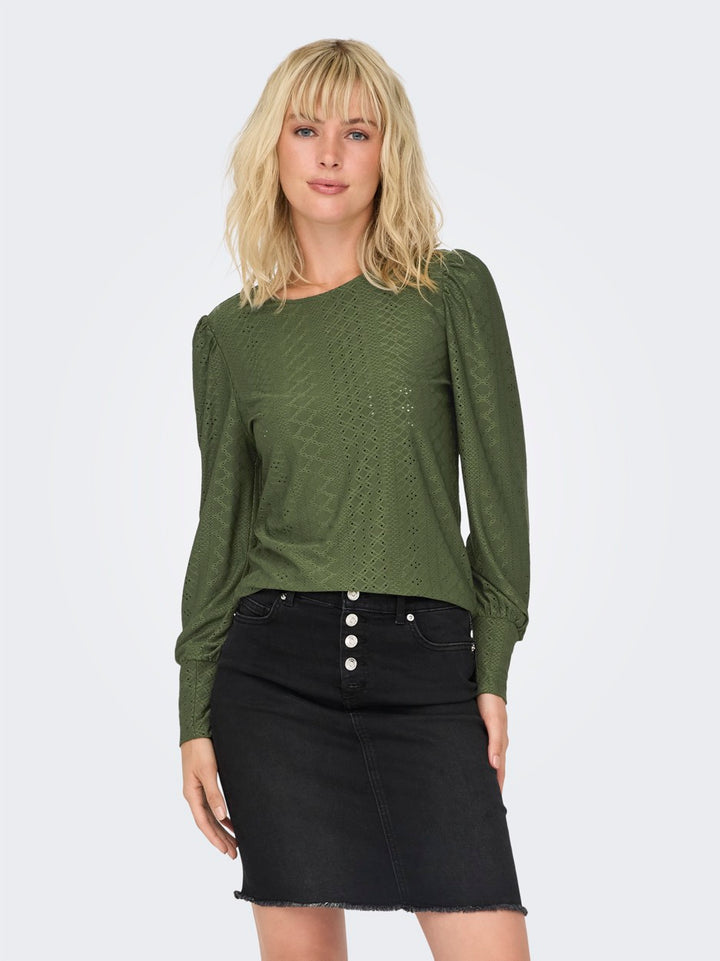 Onlsandra L/s Puff Top Jrs Noos - Army