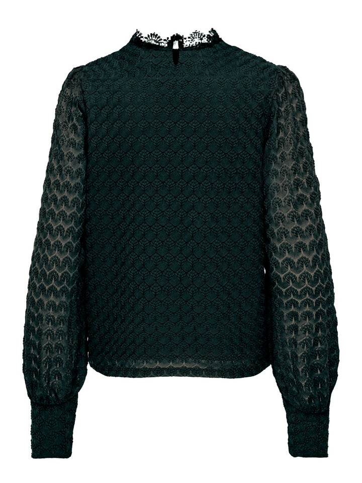 Onlnice L/s Highneck Top Jrs - Donkergroen