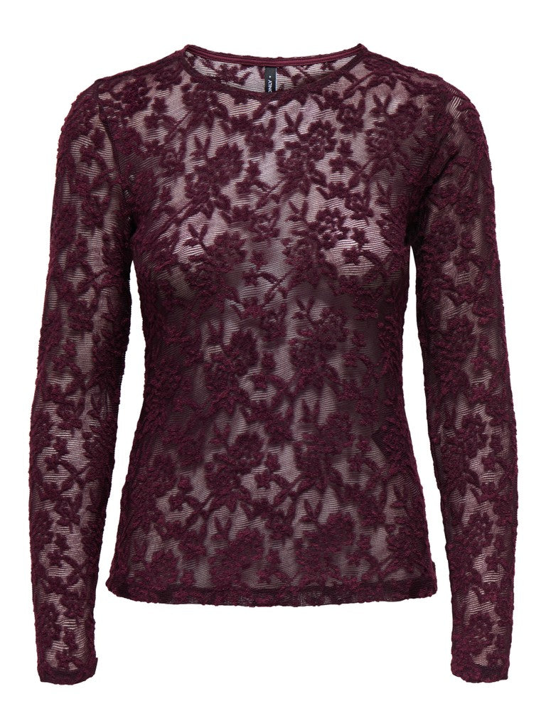 Onlblaise L/s Top Jrs - Bordeaux