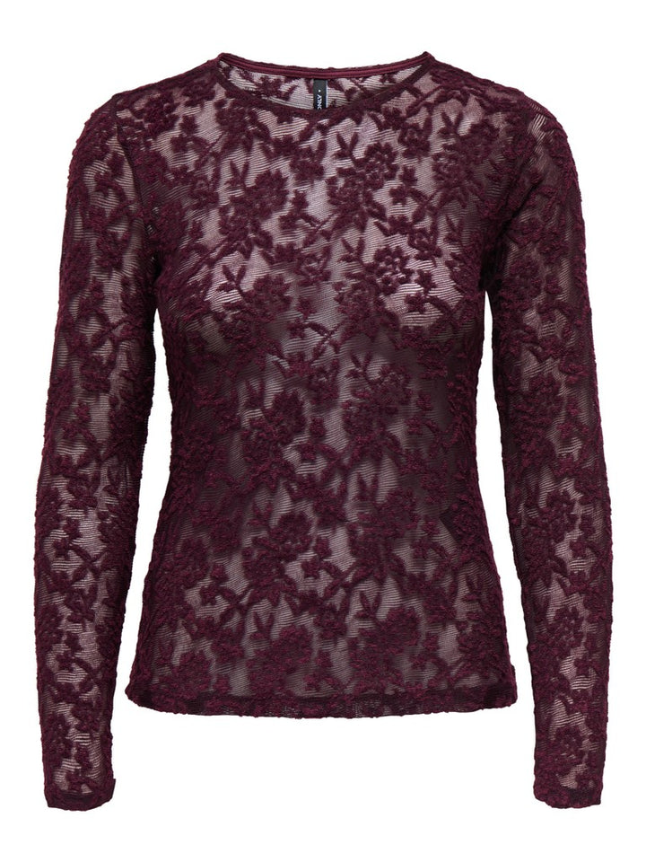 Onlblaise L/s Top Jrs - Bordeaux