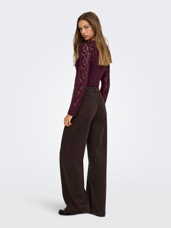 Onlblaise L/s Top Jrs - Bordeaux