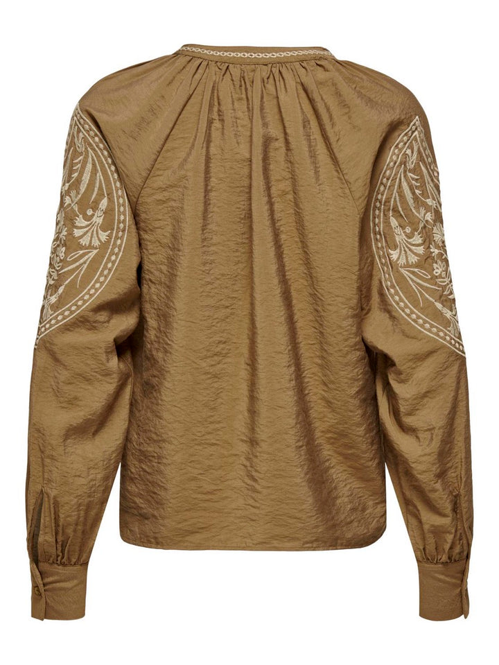 Jdygreta L/s Embroidery Top Wvn - Camel