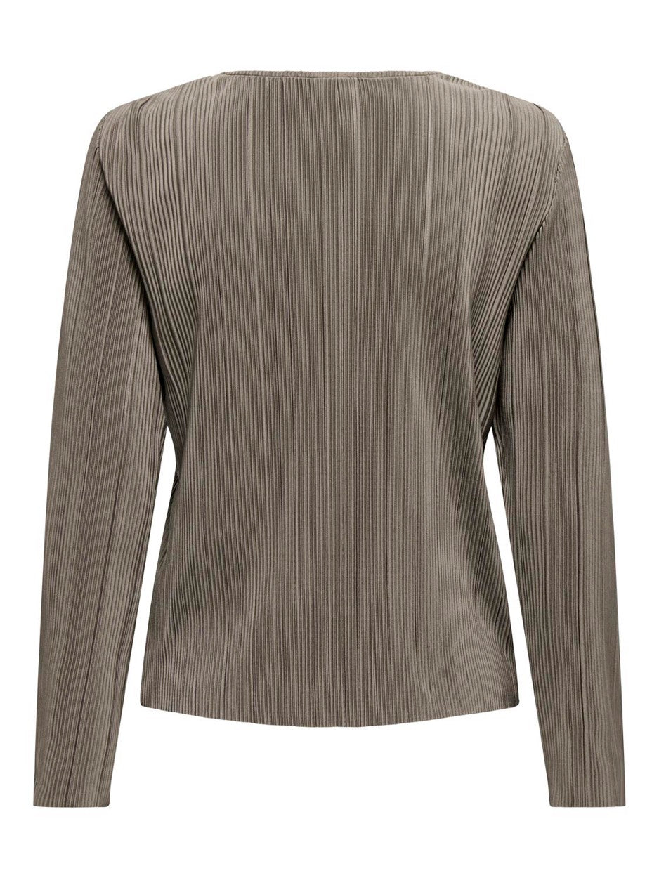 Jdybravo L/s Tie Pleat Top Jrs - Taupe