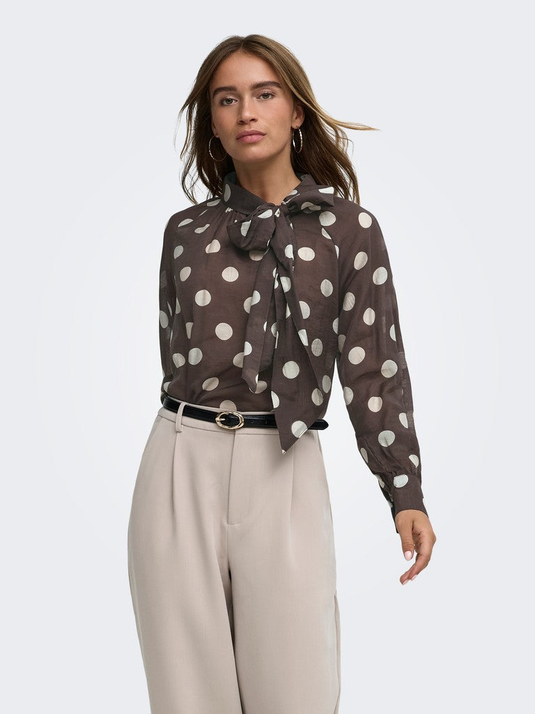 Jdyfay L/s Top Wvn - Bruin Dessin