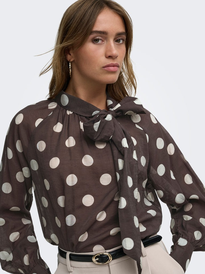 Jdyfay L/s Top Wvn - Bruin Dessin