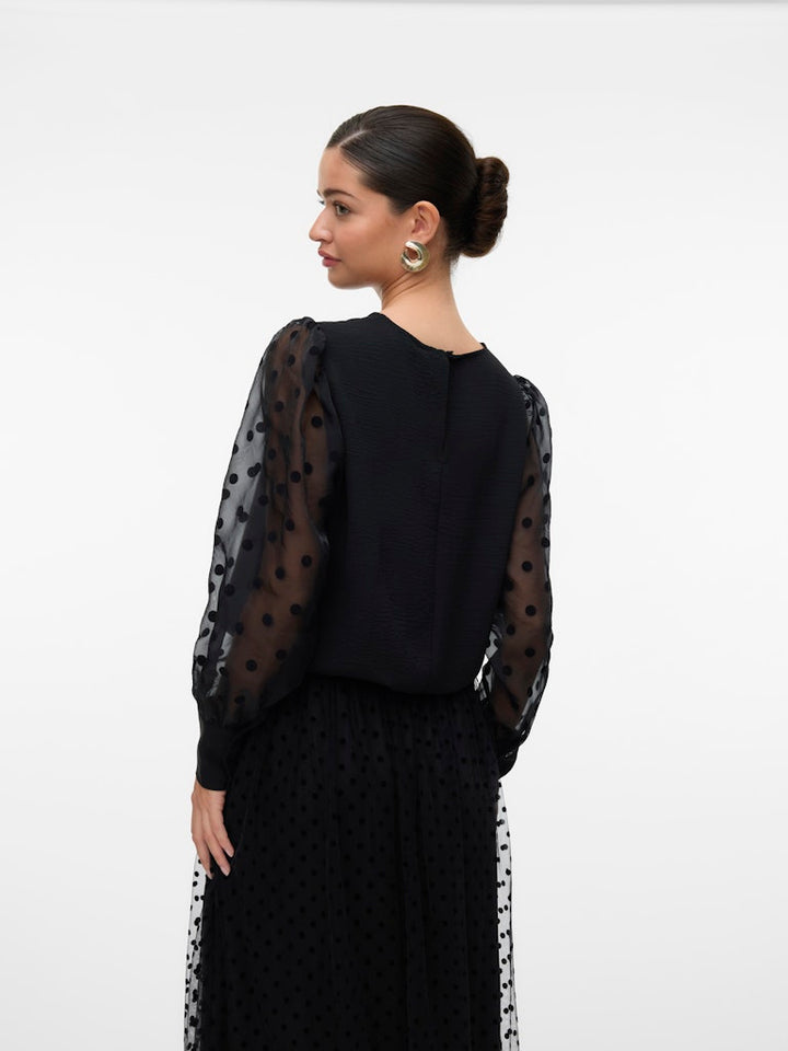 Vmalva Detail Ls Top Wvn - Zwart