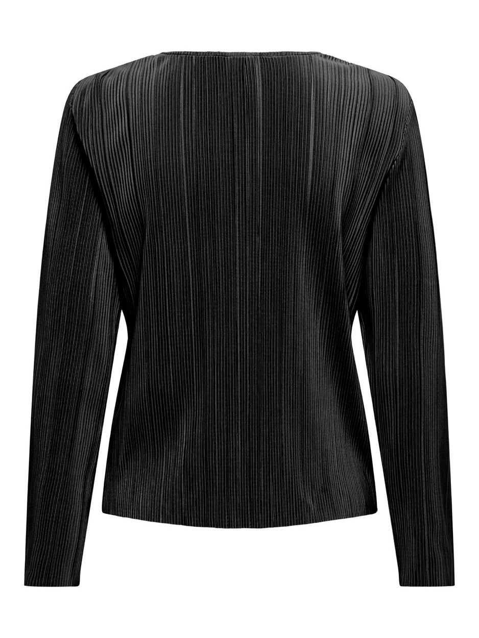 Jdybravo L/s Tie Pleat Top Jrs - Zwart