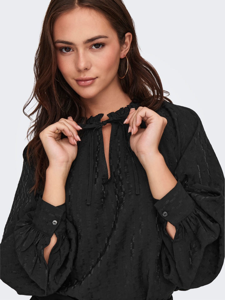 Jdyfina L/s Top Wvn - Zwart