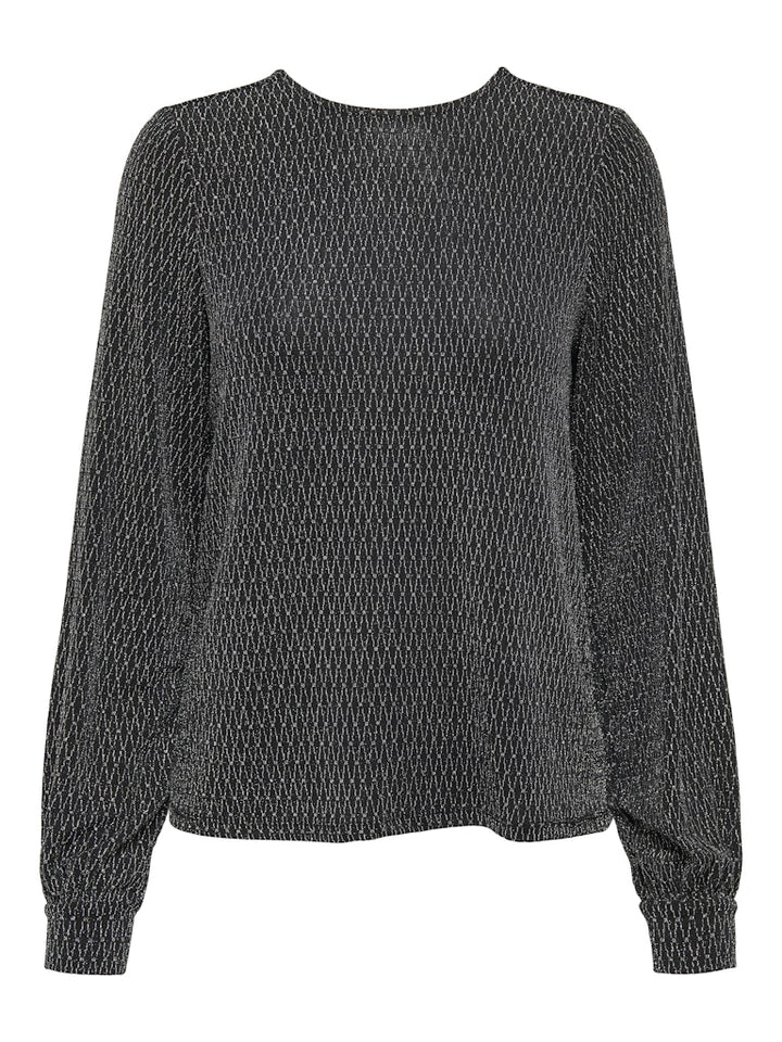 Onlcarol L/s Glitter Bow Top Box Jrs - Zwart Dessin