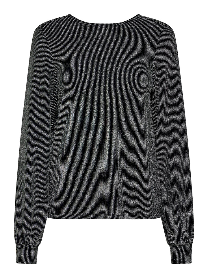 Onlcarol L/s Glitter Bow Top Box Jrs - Zwart Dessin