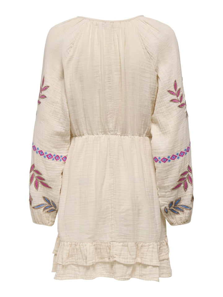 Onlblake Life Ls Emb Dress Wvn - Beige